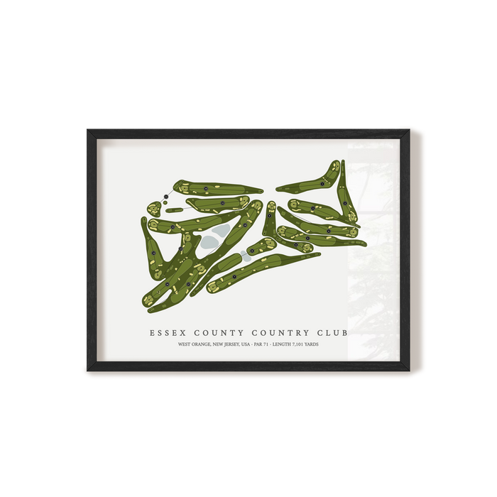Essex County Country Club | Golf Course Map | Black Frame
