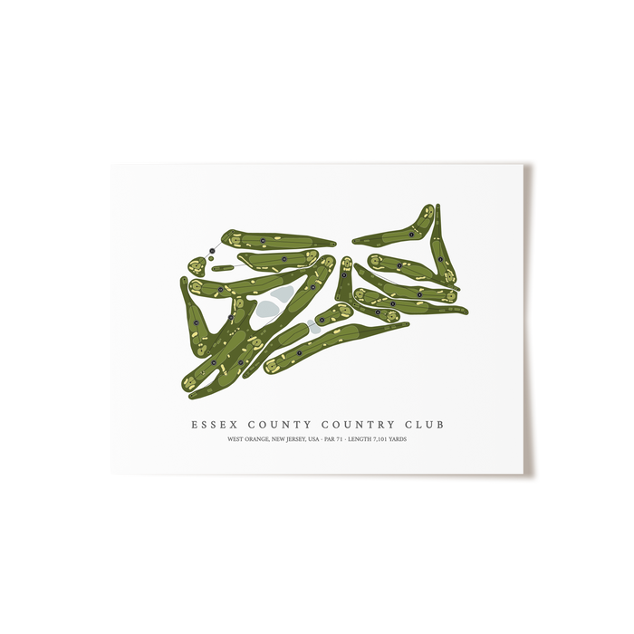 Essex County Country Club | Golf Course Map | Unframed