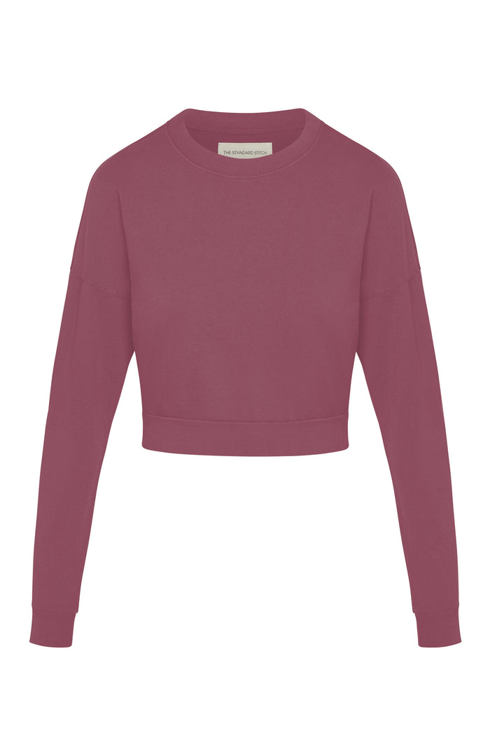 Everyday Crop Sweatshirt in Rose Pink