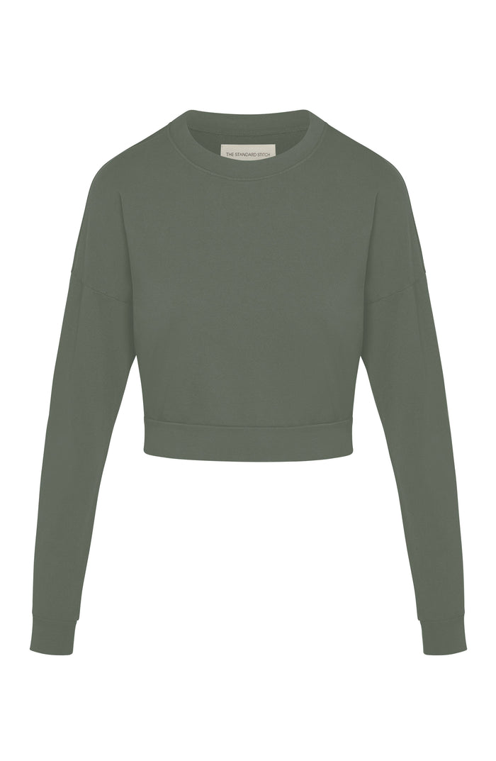 Everyday Crop Sweatshirt in Sage Green