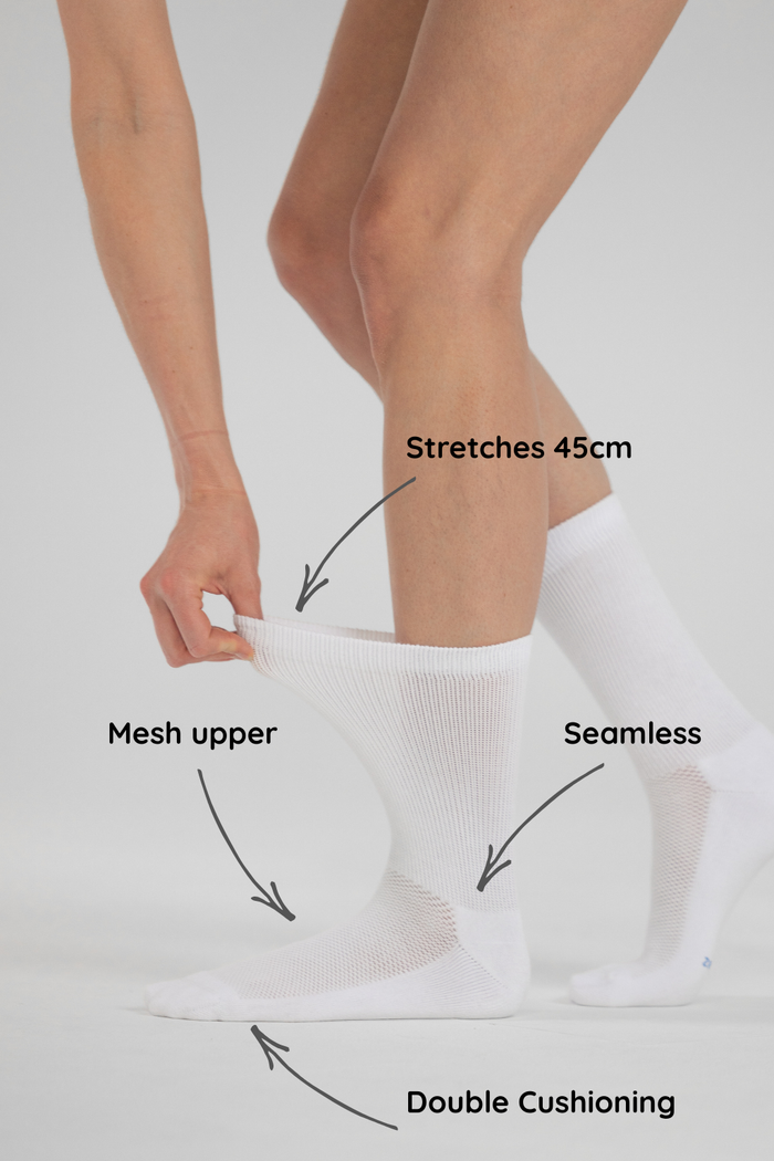 Extra Cushion Diabetic Friendly Socks | Crew Length