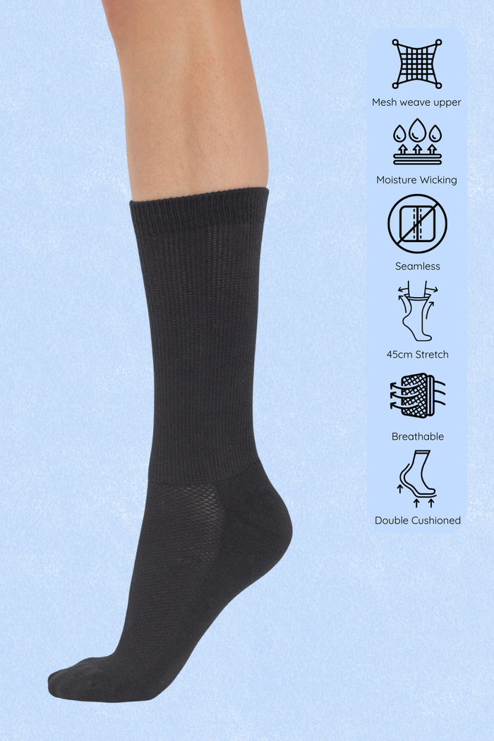 Extra Cushion Diabetic Friendly Socks | Crew Length