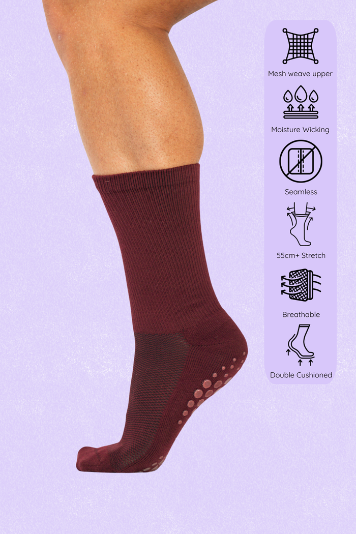 Extra Stretch Grip Diabetic Friendly Socks | Crew Length