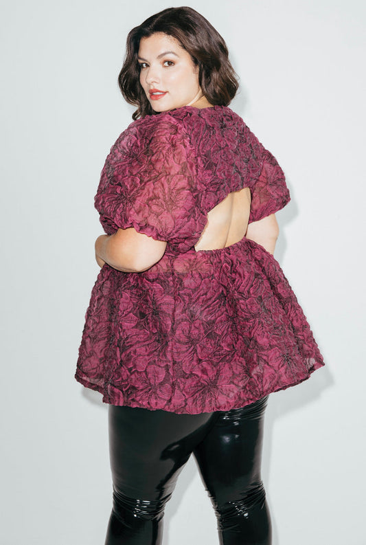 Floral Blouson Top - Laluxe Femme