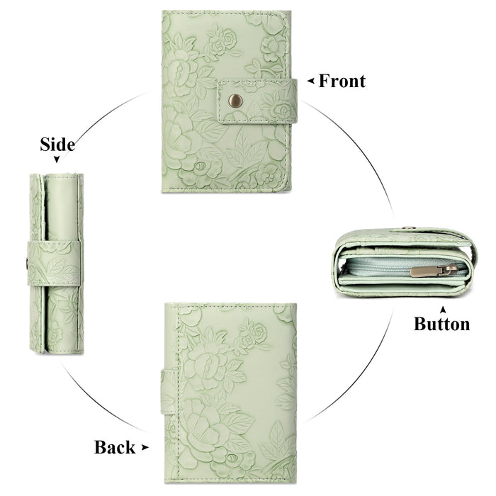 Floral Embossed Leather Wallet – Mini