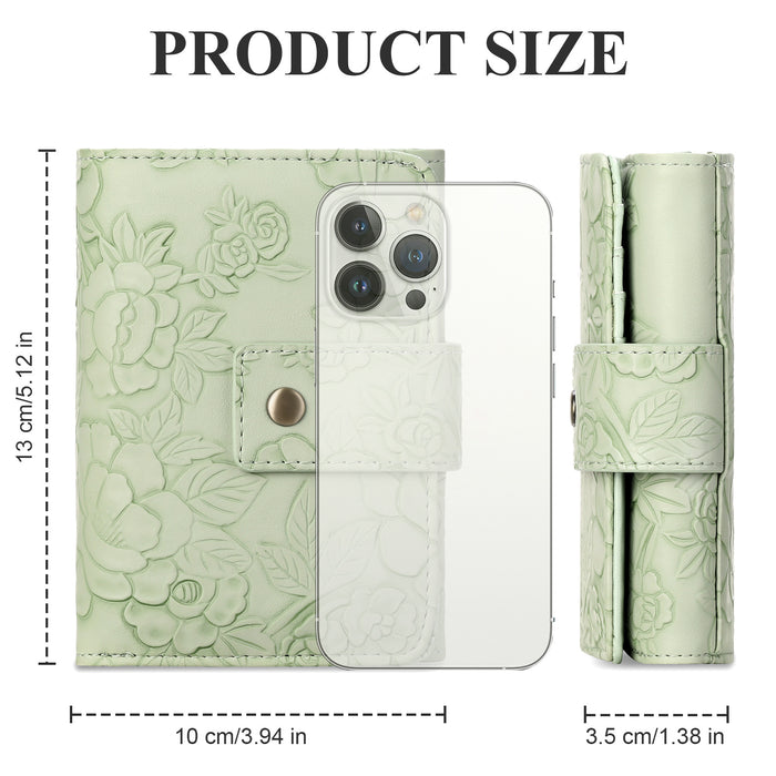 Floral Embossed Leather Wallet – Mini