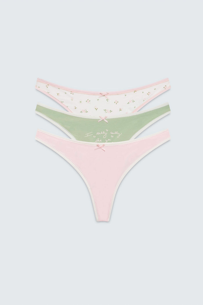 Flower Girl thong panty pack