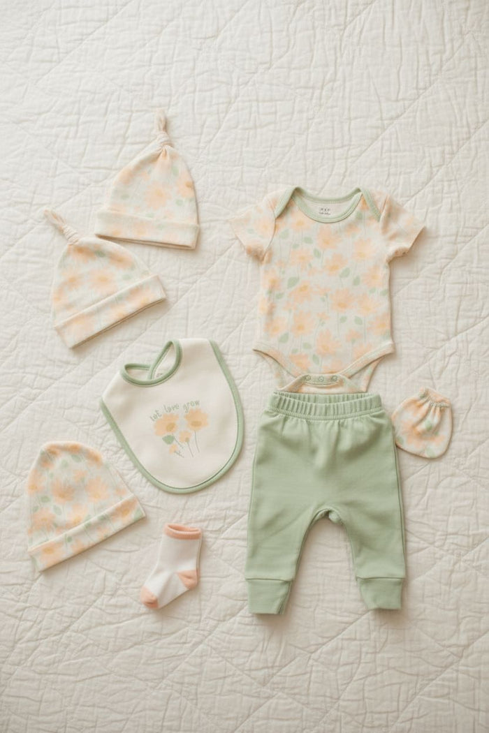 Flowers 7 Piece Layette Set Set Just for Me