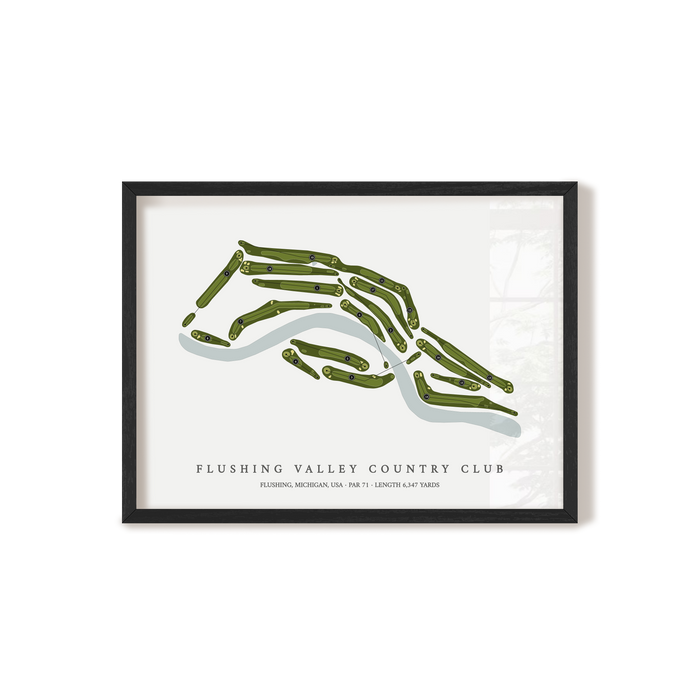 Flushing Valley Country Club | Golf Course Map | Black Frame