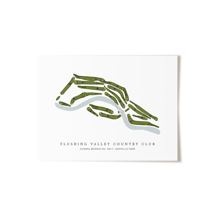 Flushing Valley Country Club | Golf Course Map | Unframed