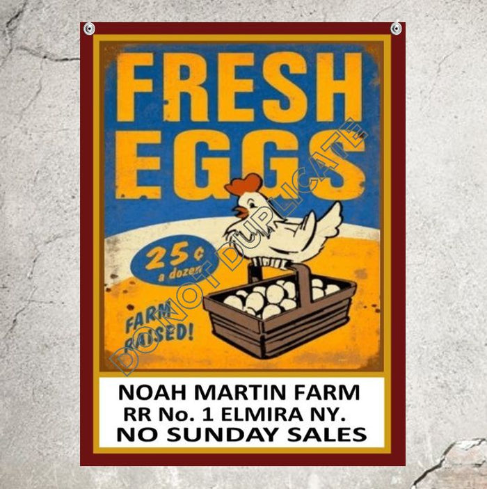 Fresh Eggs 25 CENTS  Chicken Coop Sign Personalized Metal Sign