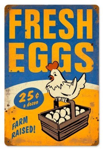 Fresh Eggs 25 CENTS  Chicken Coop Sign Personalized Metal Sign