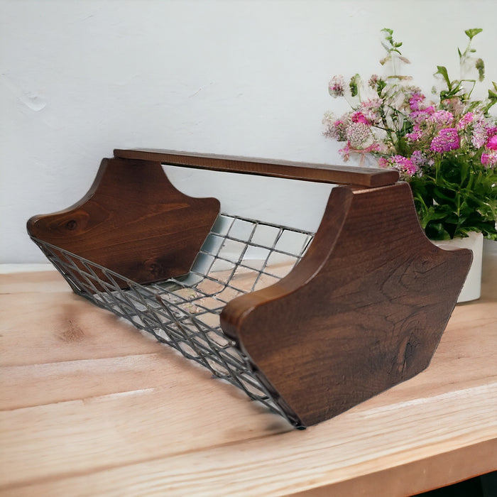 Garden Harvest Basket Wood and Wire Egg Basket - Wainfleet Trading Post