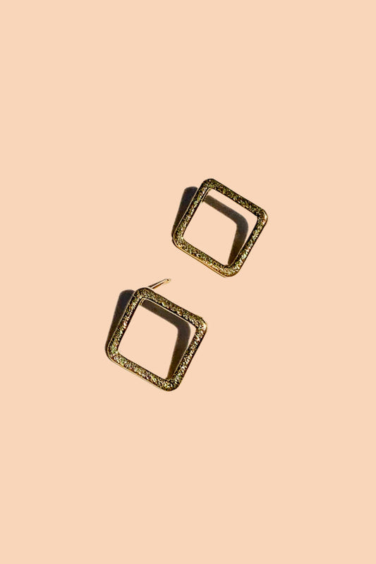 Peter + June - Geo Studs - Gold Square -
