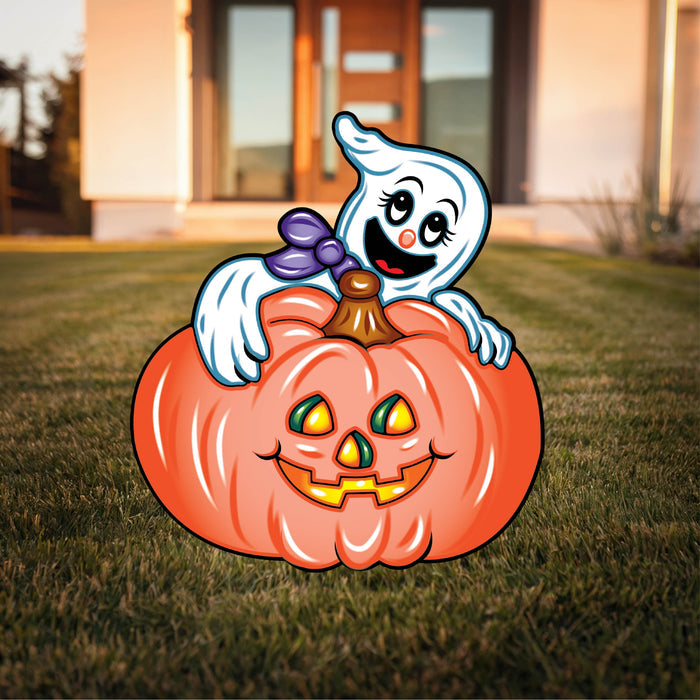 Ghost behind Pumpkin