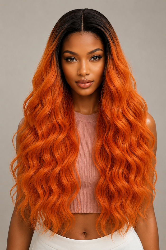 Gilded Strands™ Ginger Spice Wave Wig — 24"
