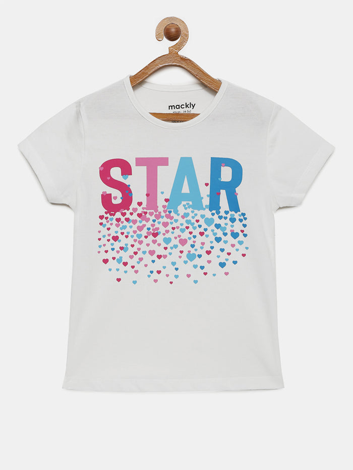 Girls Printed Cotton T-Shirt