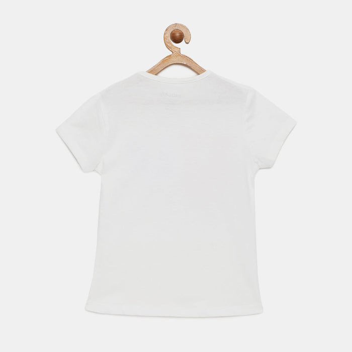 Girls Printed Cotton T-Shirt