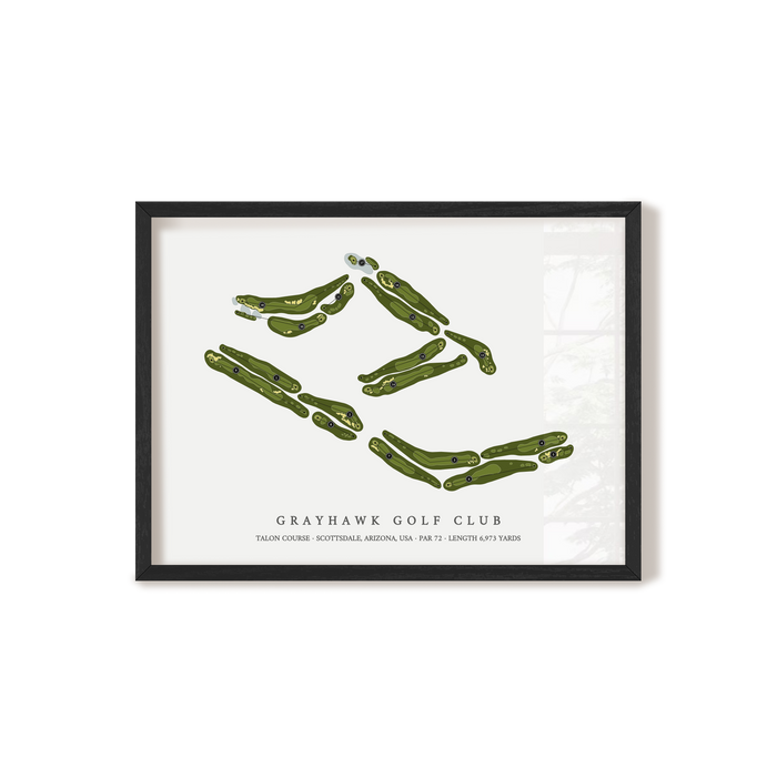 Grayhawk Golf Club - Talon Course | Golf Course Map | Black Frame
