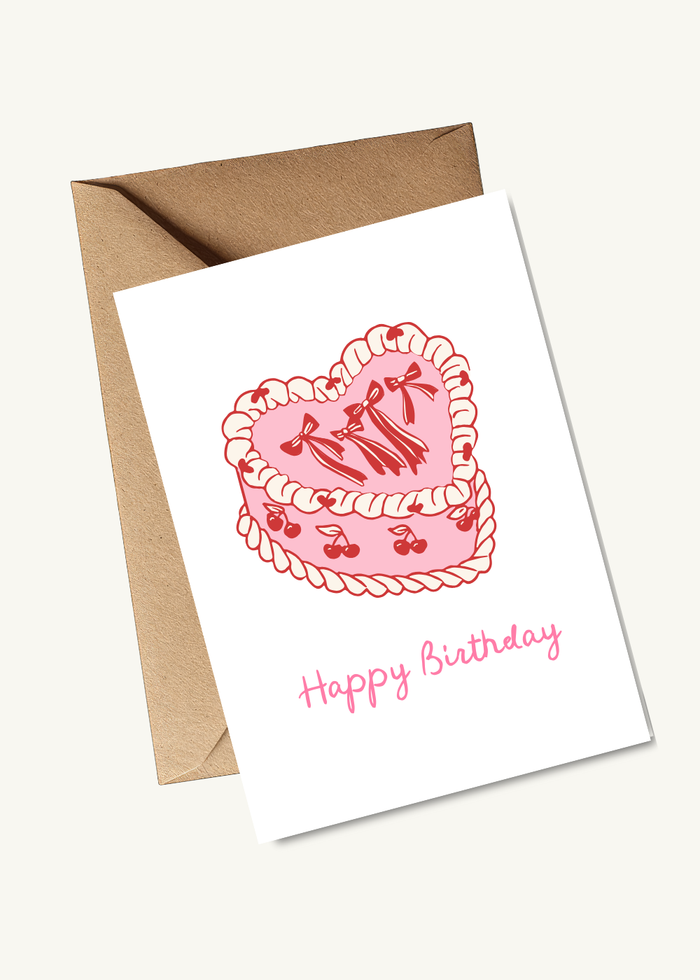 Nice Paper - Greeting Card - Happy Bday Cherry Cake -