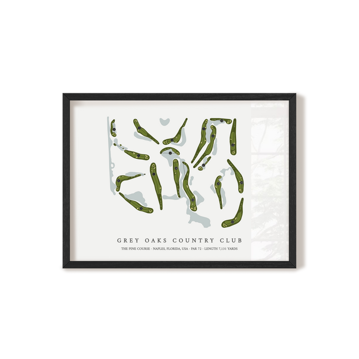 Grey Oaks Country Club - The Pine Course | Golf Course Map | Black+Frame