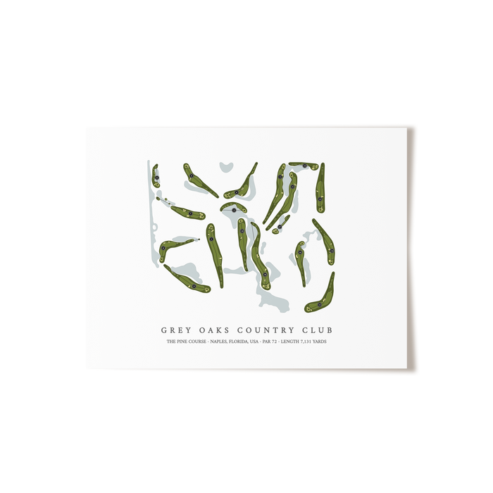 Grey Oaks Country Club - The Pine Course | Golf Course Map | Unframed