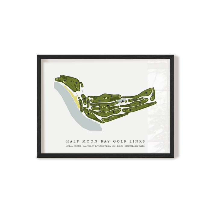 Half Moon Bay Golf Links - Ocean Course | Golf Course Map | Black Frame