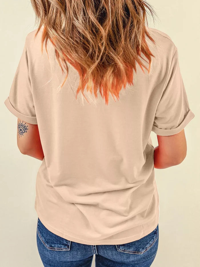 Halloween Bowknot Ghost Pumpkin Graphic T Shirt