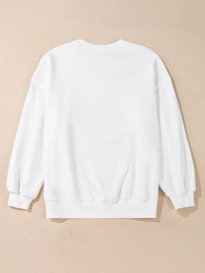 Halloween Pumpkin Patched Pattern Long Sleeve Sweatshirt