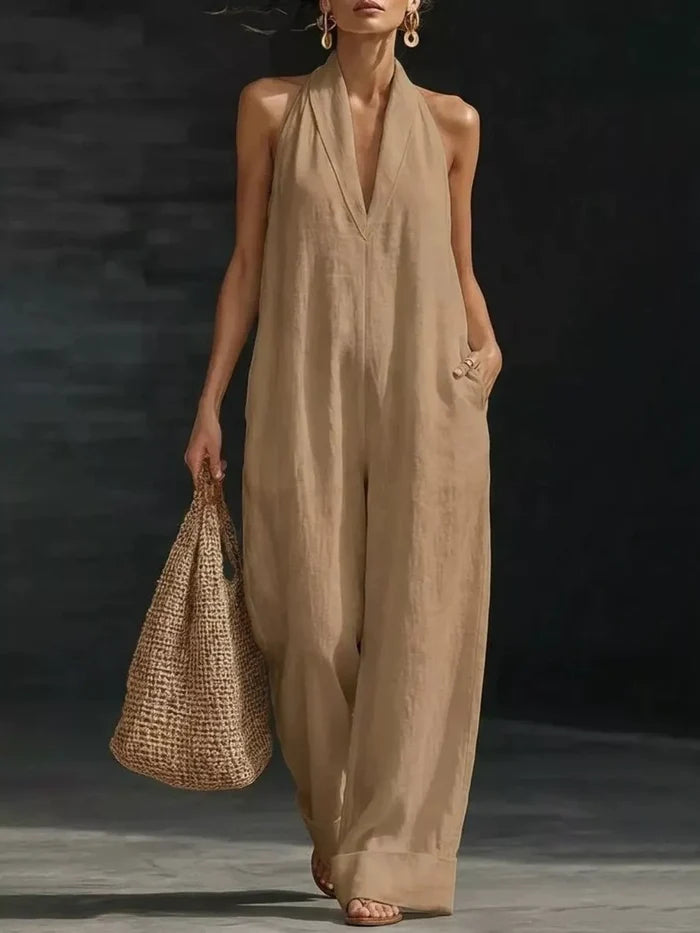 Halter Neck Wide-Leg Jumpsuit