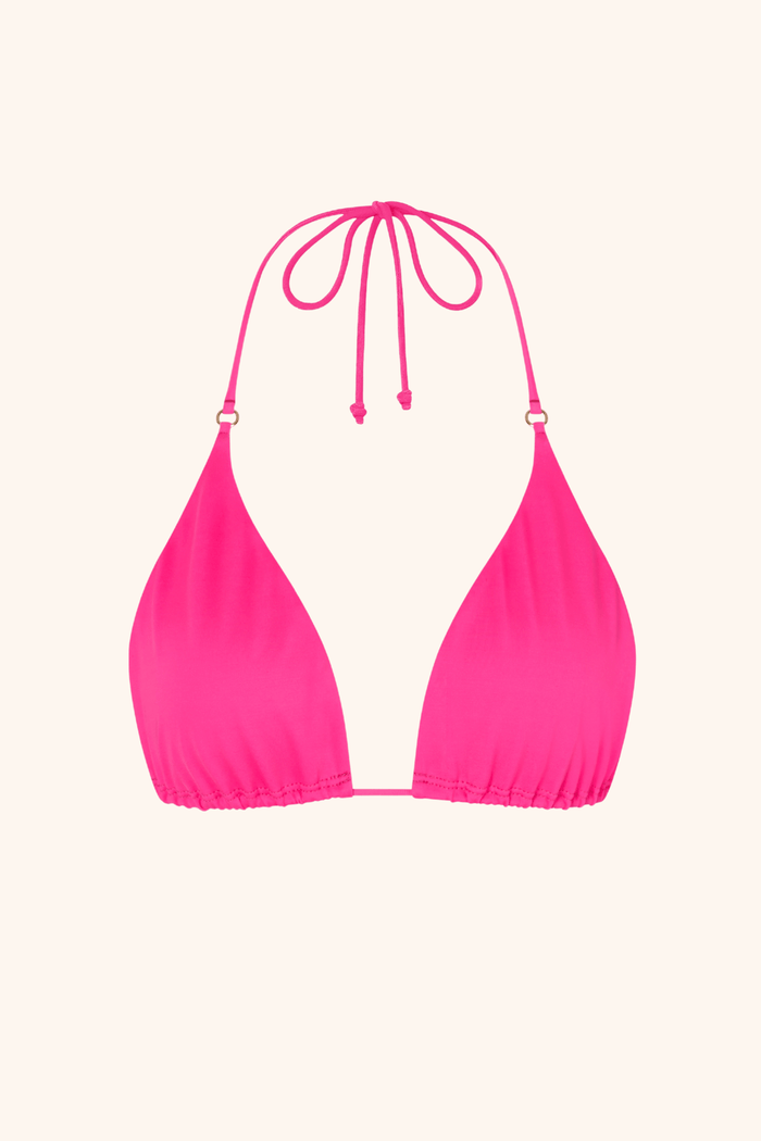 So Chic XS / Neon Pink Halterneck Triangle Neon Pink