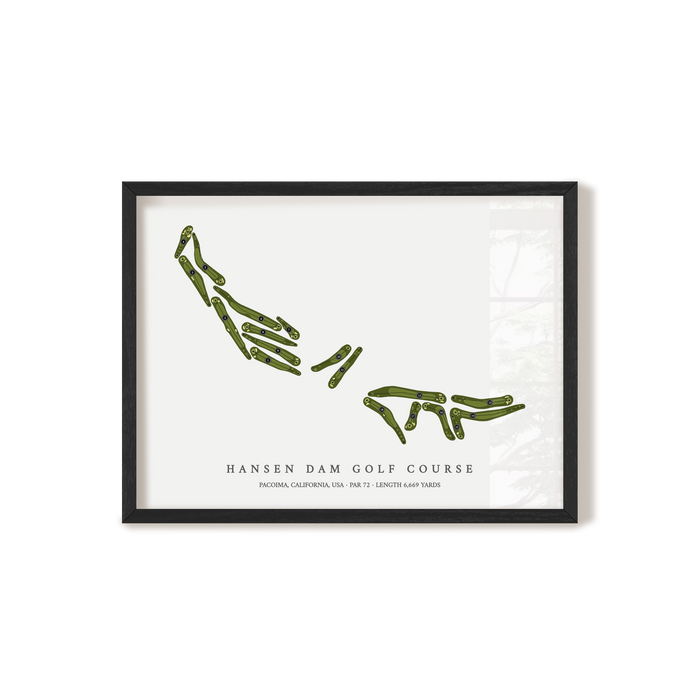 Hansen Dam Golf Course | Golf Course Map | Black Frame