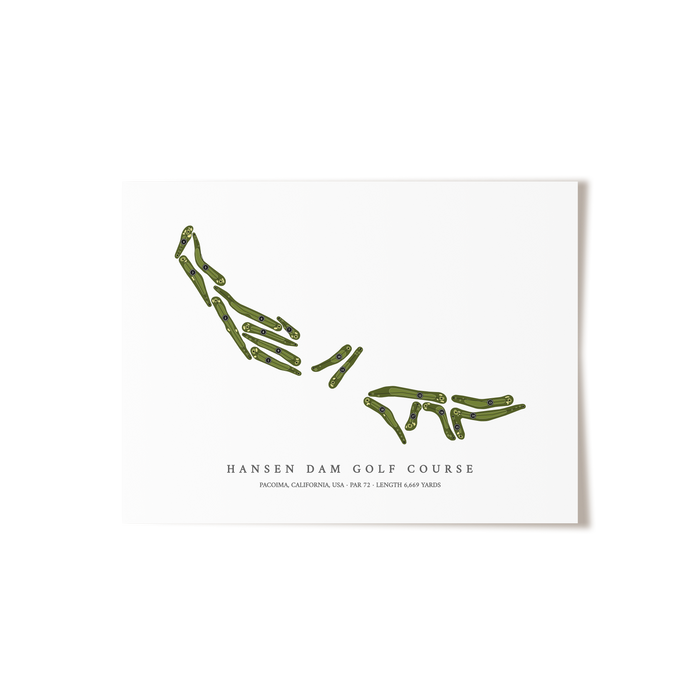 Hansen Dam Golf Course | Golf Course Map | Unframed