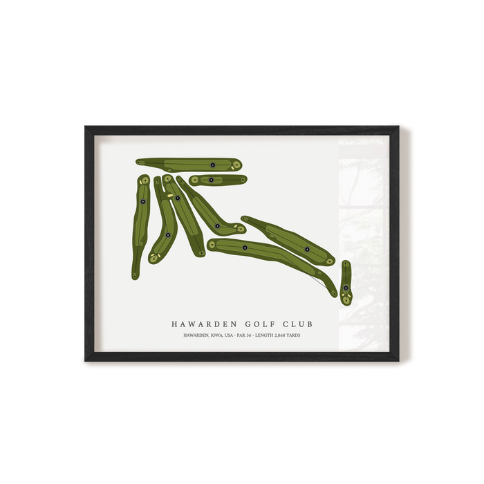 Hawarden Golf Club | Golf Course Map | Black Frame