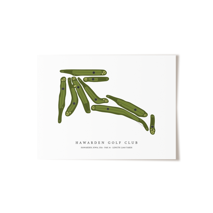 Hawarden Golf Club | Golf Course Map | Unframed