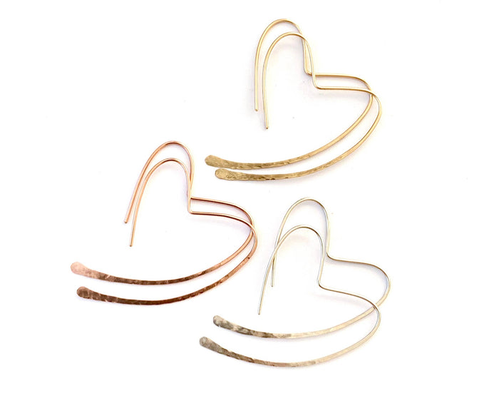 Heart Hoop Earrings in 14k Rose Gold Filled