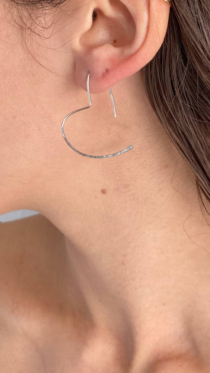 Heart Hoop Earrings in 14k Rose Gold Filled