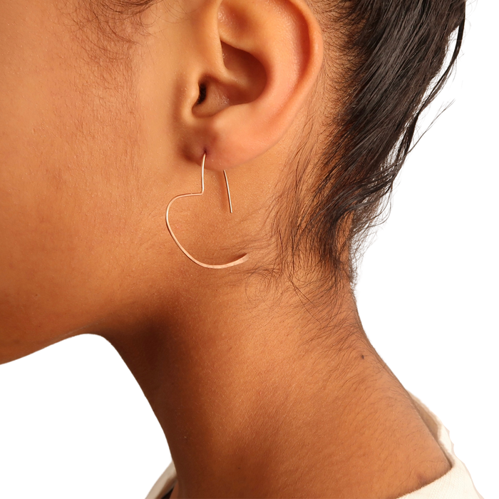 Heart Hoop Earrings in 14k Rose Gold Filled