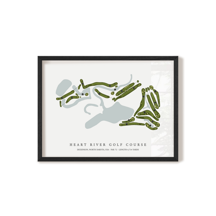 Heart River Golf Course | Golf Course Map | Black Frame