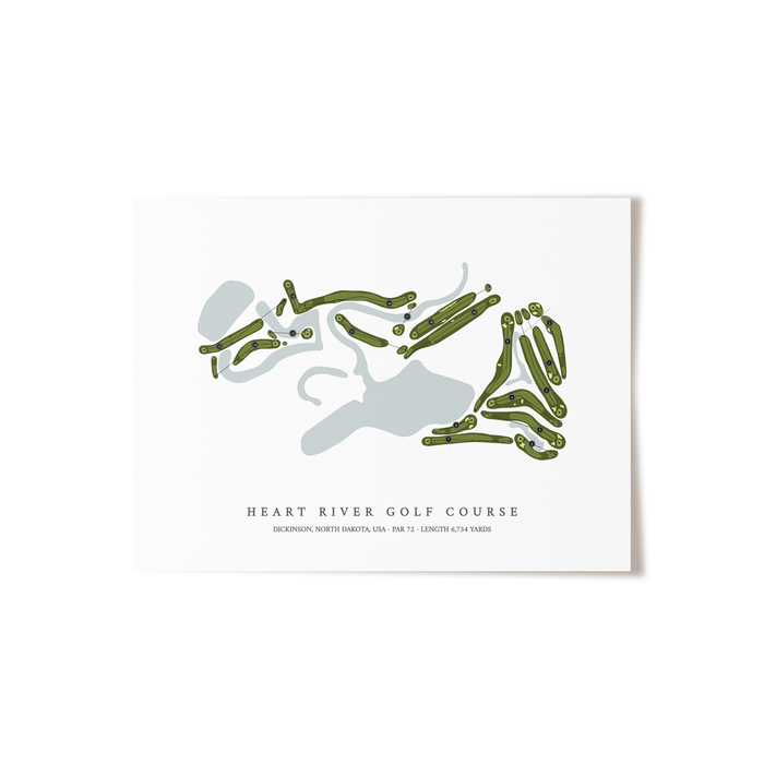 Heart River Golf Course | Golf Course Map | Unframed