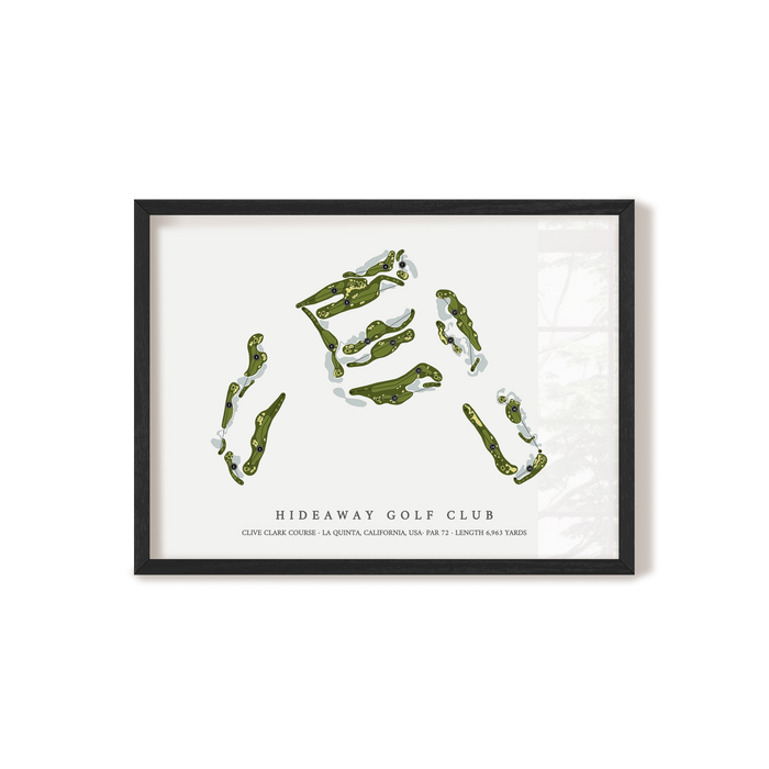 Hideaway Golf Club - Clive Clark Course | Golf Course Map | Black Frame