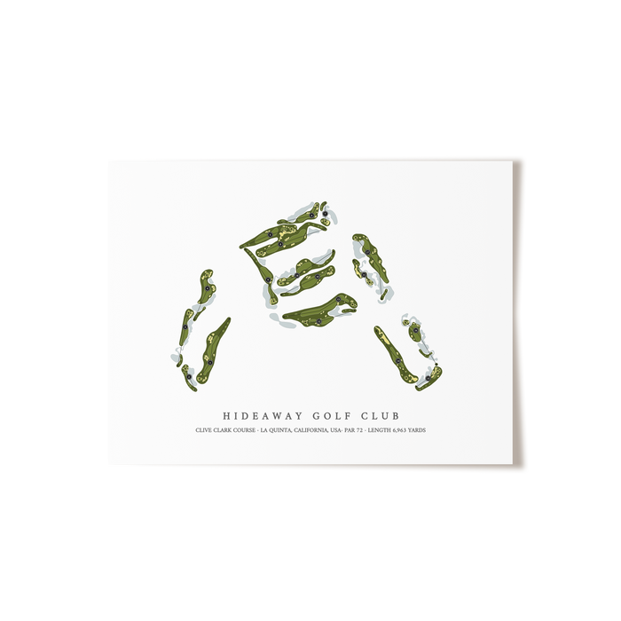 Hideaway Golf Club - Clive Clark Course | Golf Course Map | Unframed