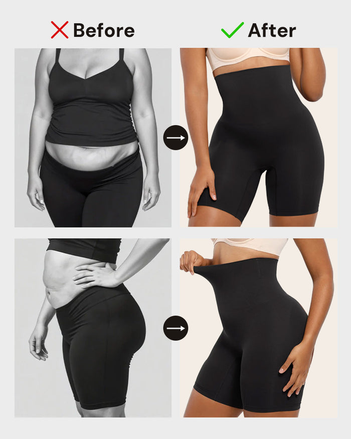 High-Waisted Tummy Control Shaping Shorts