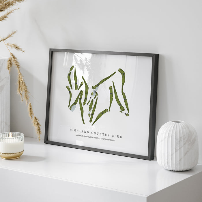 Highland Country Club | Golf Course Map | On Table