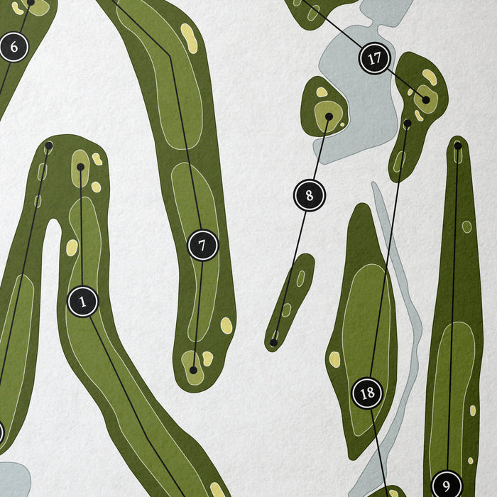 Highland Country Club | Golf Course Map | Close Up