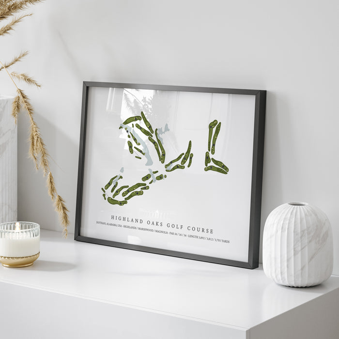Highland Oaks Golf Course | Golf Course Map | On Table