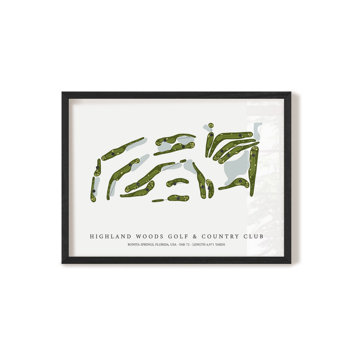 Highland Woods Golf & Country Club | Golf Course Map | Black+Frame