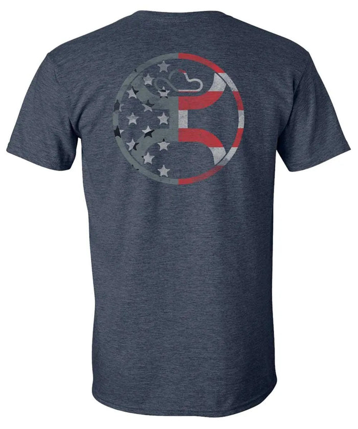 HOOey Flag Fill (Heather Navy) - Mens T-Shirt - Hatcountry