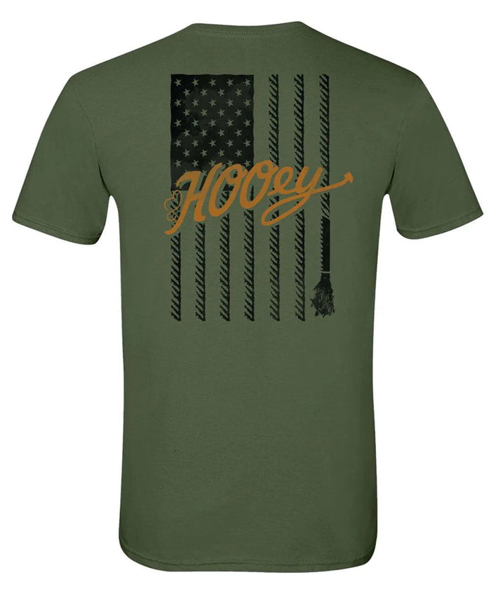 HOOey Rope Flag (Military Green) - Mens T-Shirt - Hatcountry