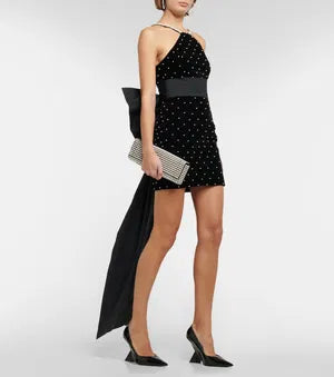 Hope Embellished Velvet Mini Dress